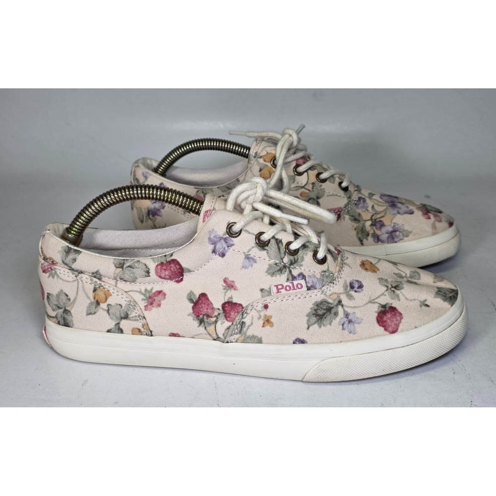 Polo Ralph Lauren Keaton Mens Moccasin Size 6 EU 39 Floral Canvas Sneakers Shoes